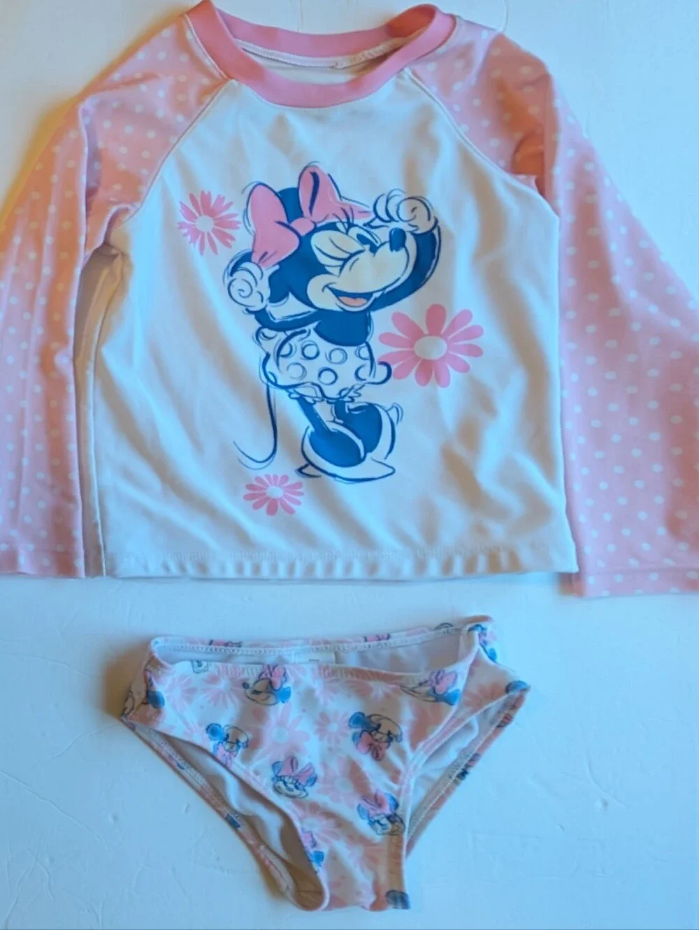 Disney 4T Three Piece Swimsuit With Sun Protection Top